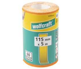 1 rollo de papel abrasivo de grano Grano 60, 5 m x 115 mm