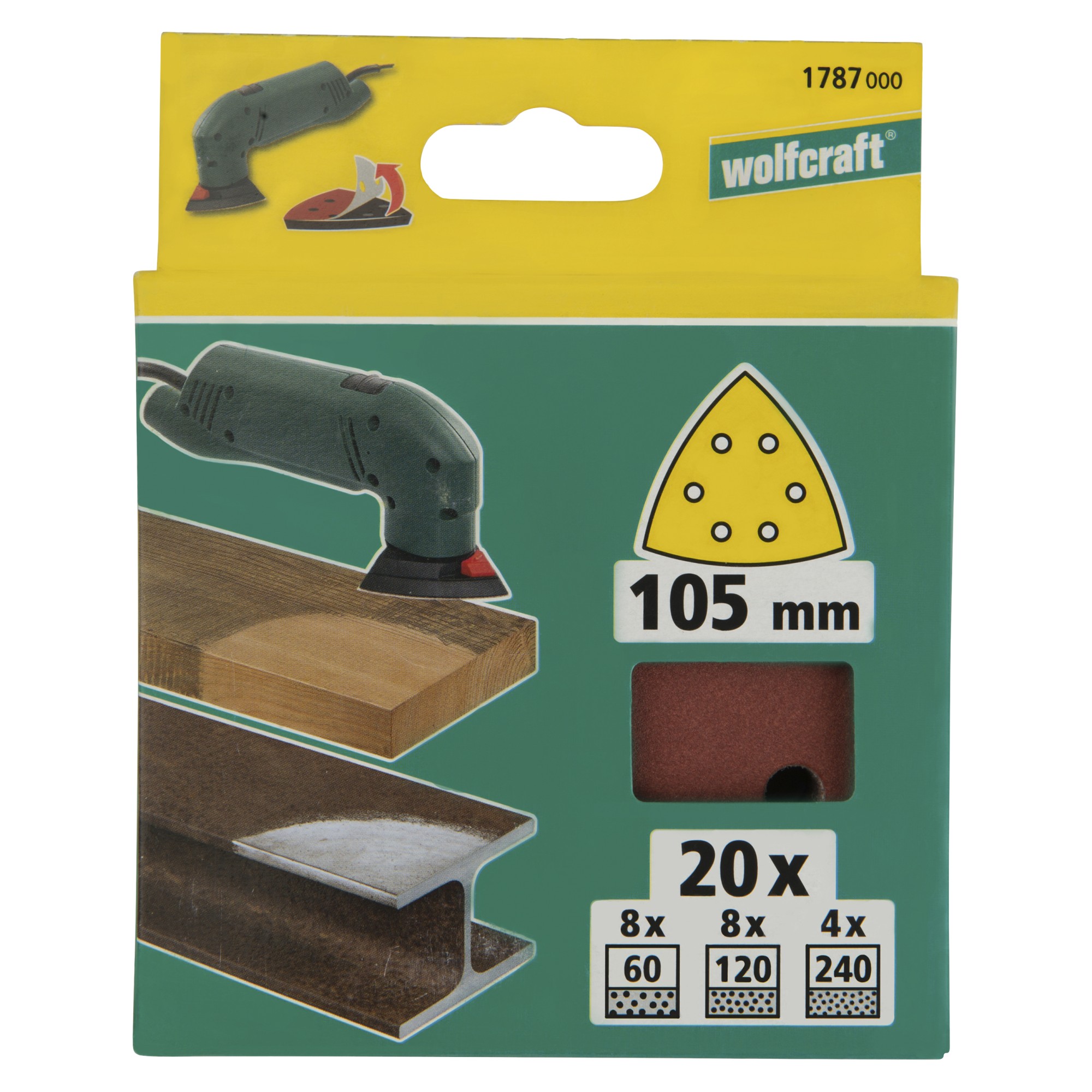 1 juego de hojas abrasivas adhesivas de 20 piezas Delta, 105 mm