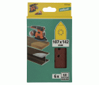 6 hojas abrasivas adhesivas corindón de grano 60 de 107 x 142 mm