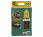 6 hojas abrasivas adhesivas corindón de grano 120 de 107 x 142 mm