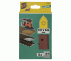 6 hojas abrasivas adhesivas corindón de grano 180 de 107 x 142 mm