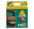 5 hojas abrasivas adhesivas Corindón, grano 240 Delta 95 mm