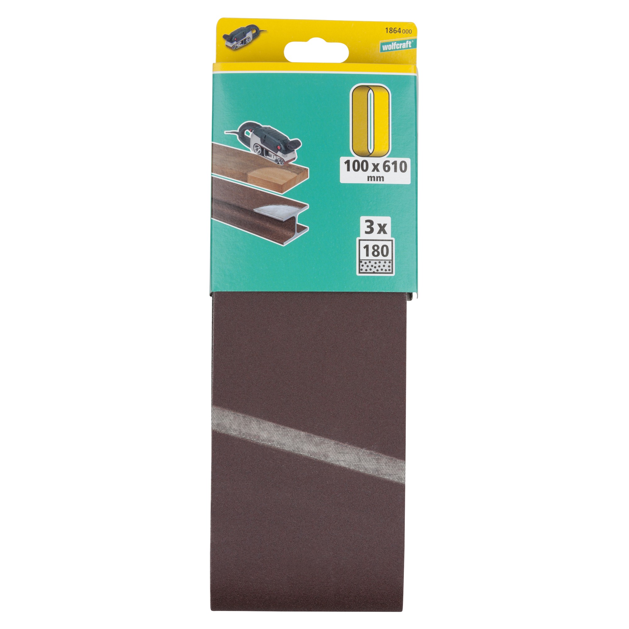 3 lijas de banda de corindón, grano 180, 100 x 610