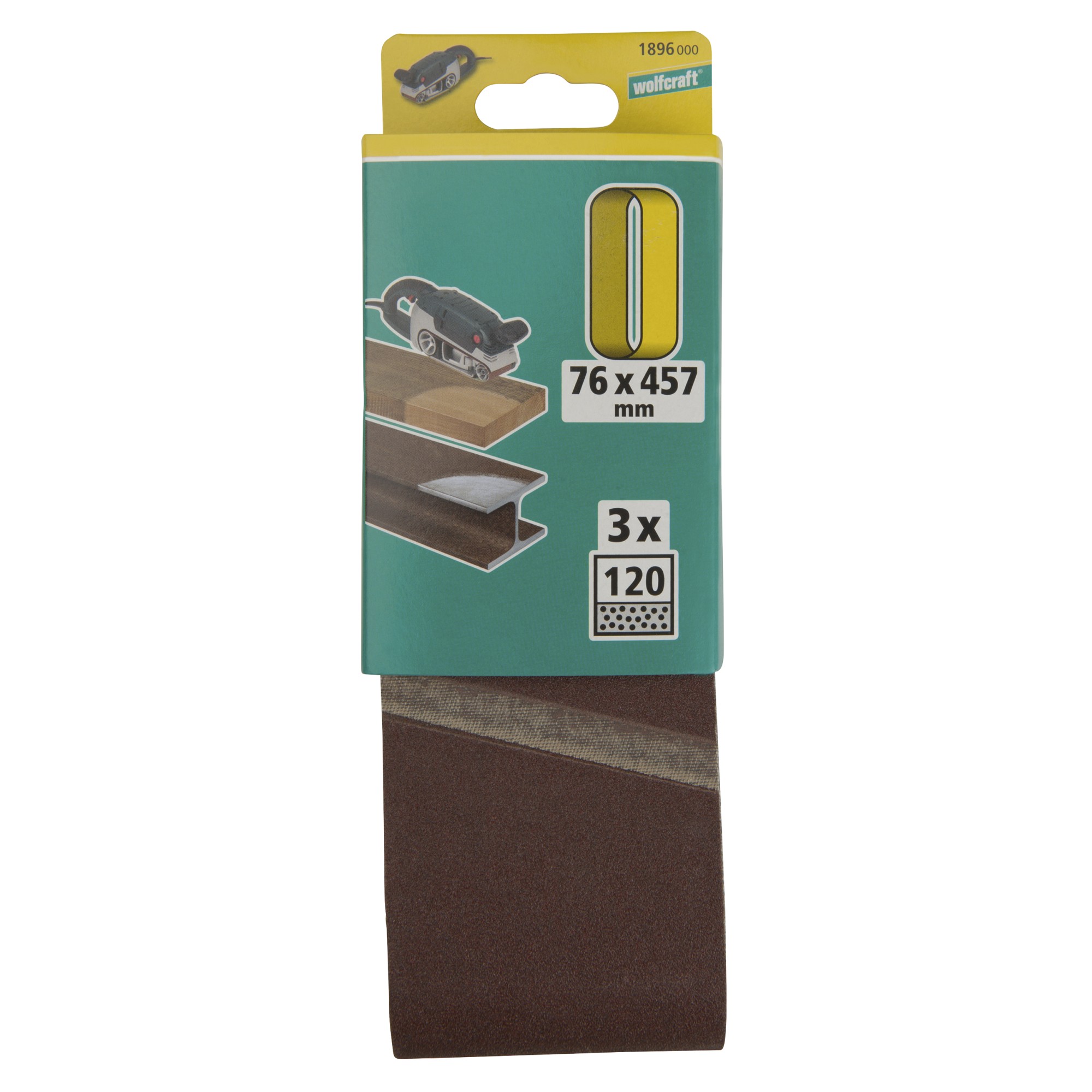 3 lijas de banda de corindón,    grano 120,  76 x 457