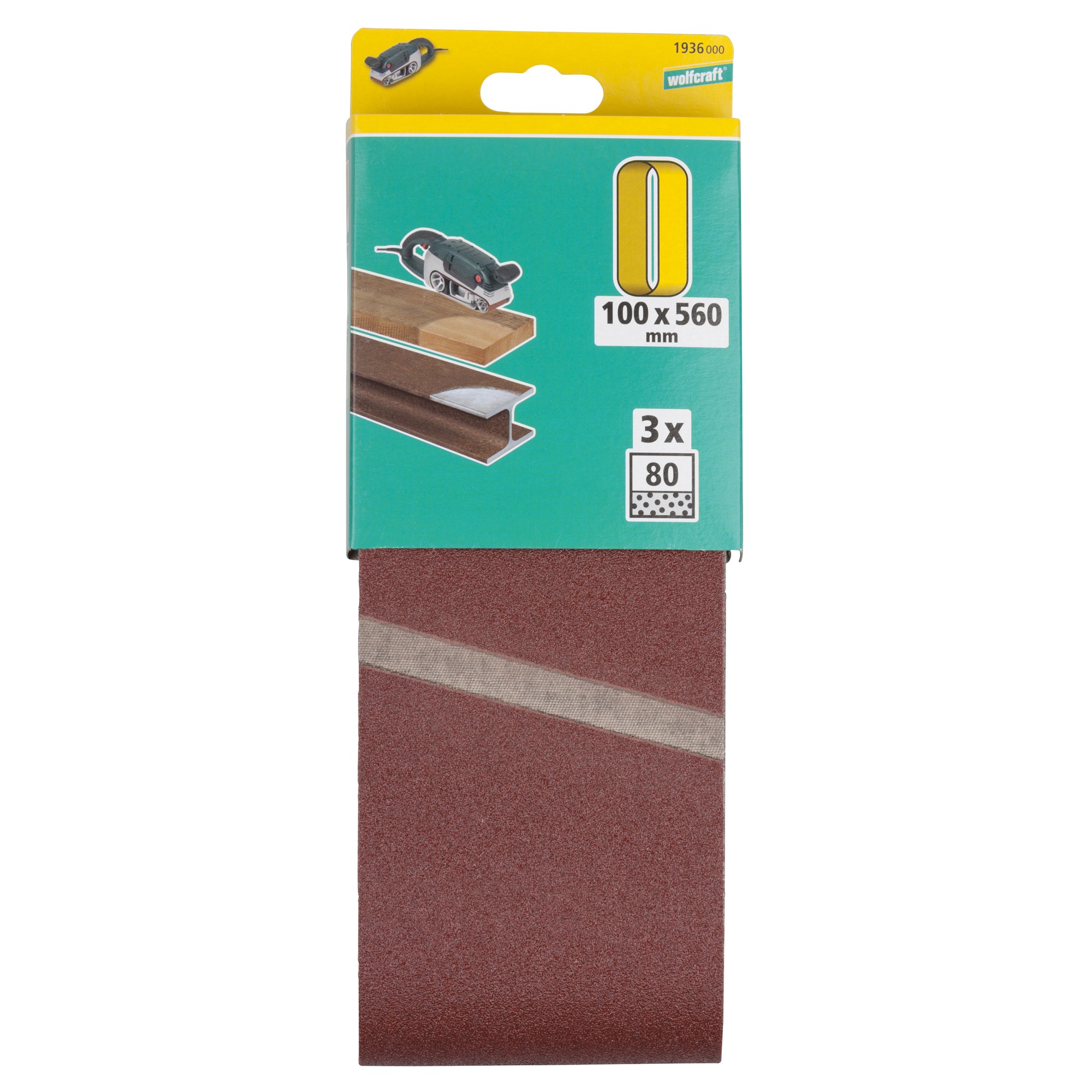 3 lijas de banda de corindón,    grano 80,  100 x 560