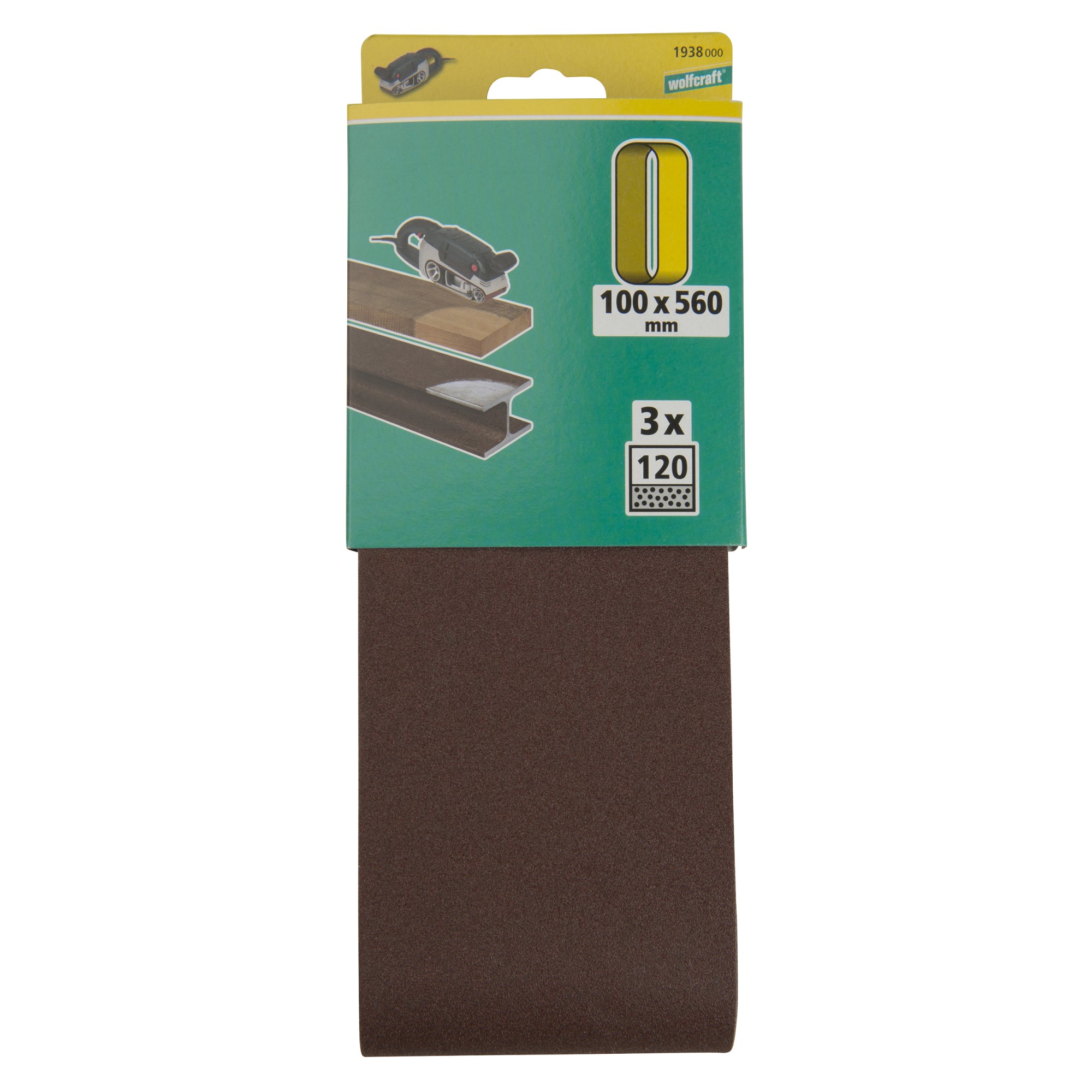 3 lijas de banda de corindón,    grano 120,  100 x 560