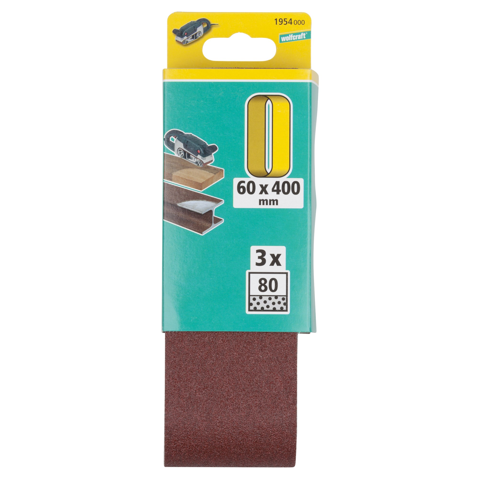 3 lijas de banda, corindón, grano 80, 60 x 400