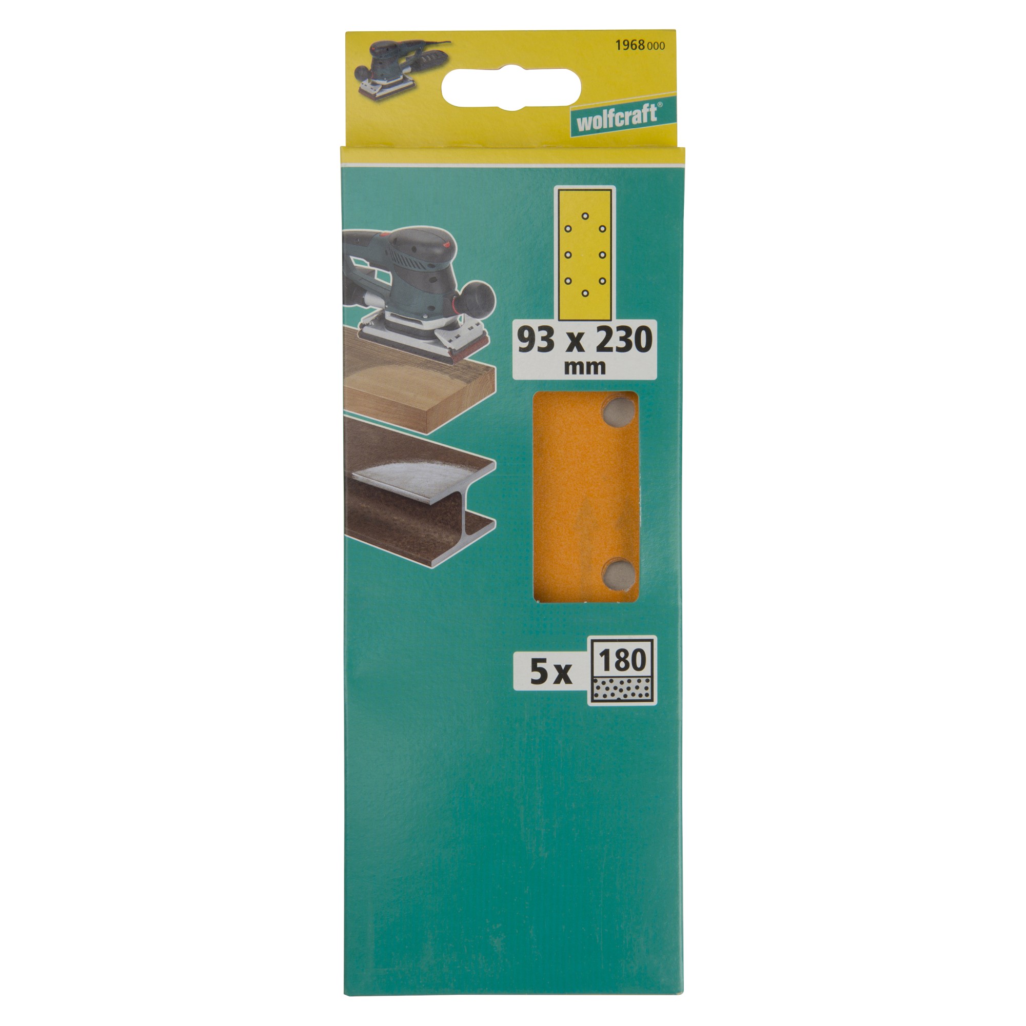 5 hojas de lijar de corindón, grano 180, 93 x 230 mm