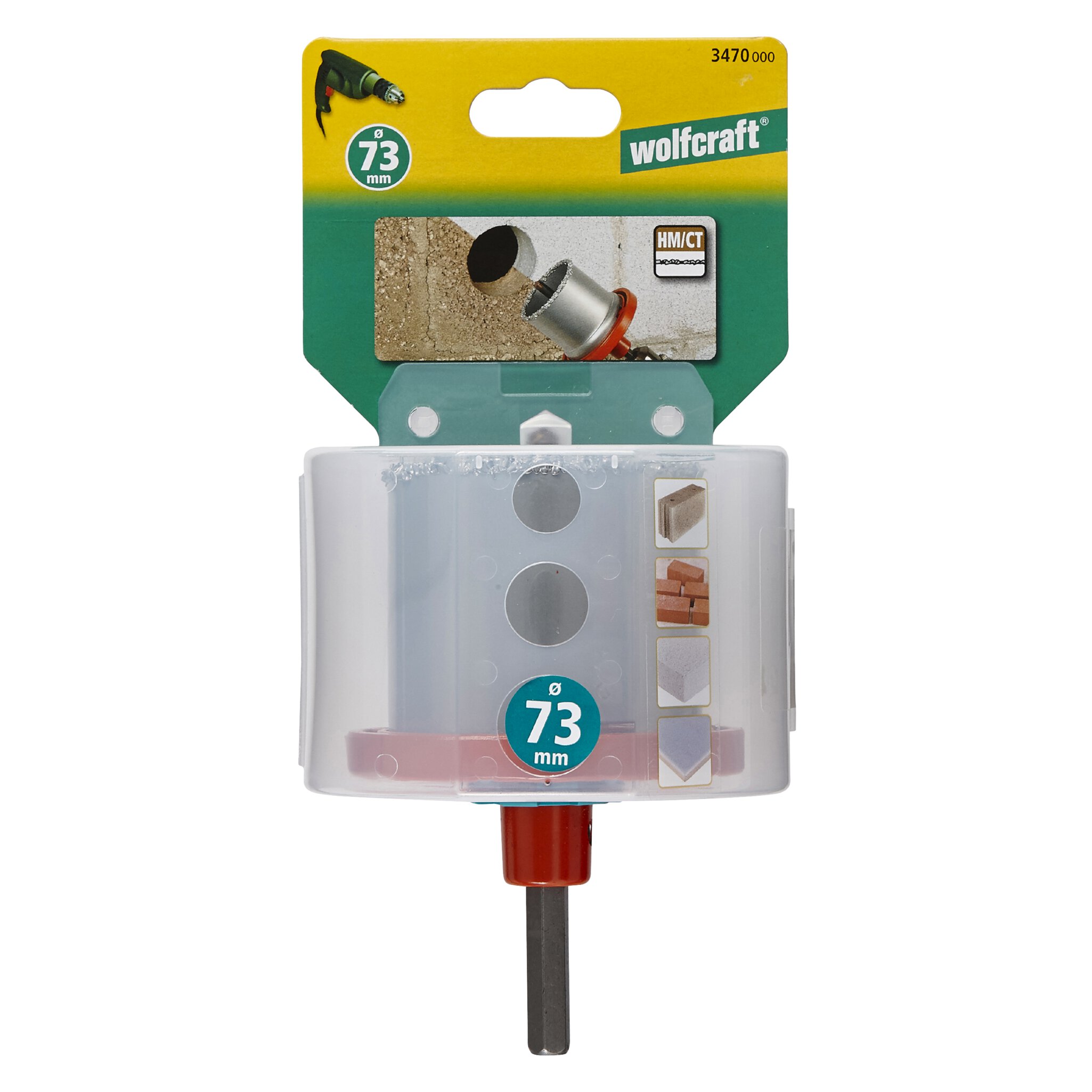1 sierra de corona de perforación recubierta de carburo de tungsteno ø 73 mm
