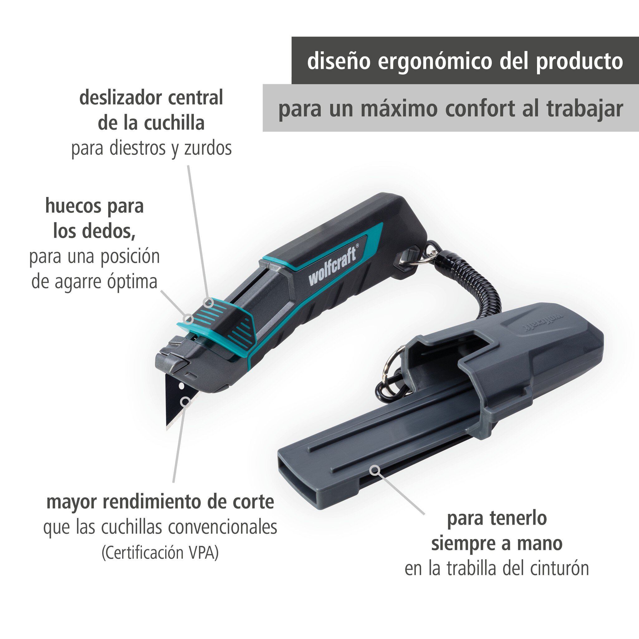 Juego de cúter de cuchilla trapezoidal PRO SAFETY con estuche