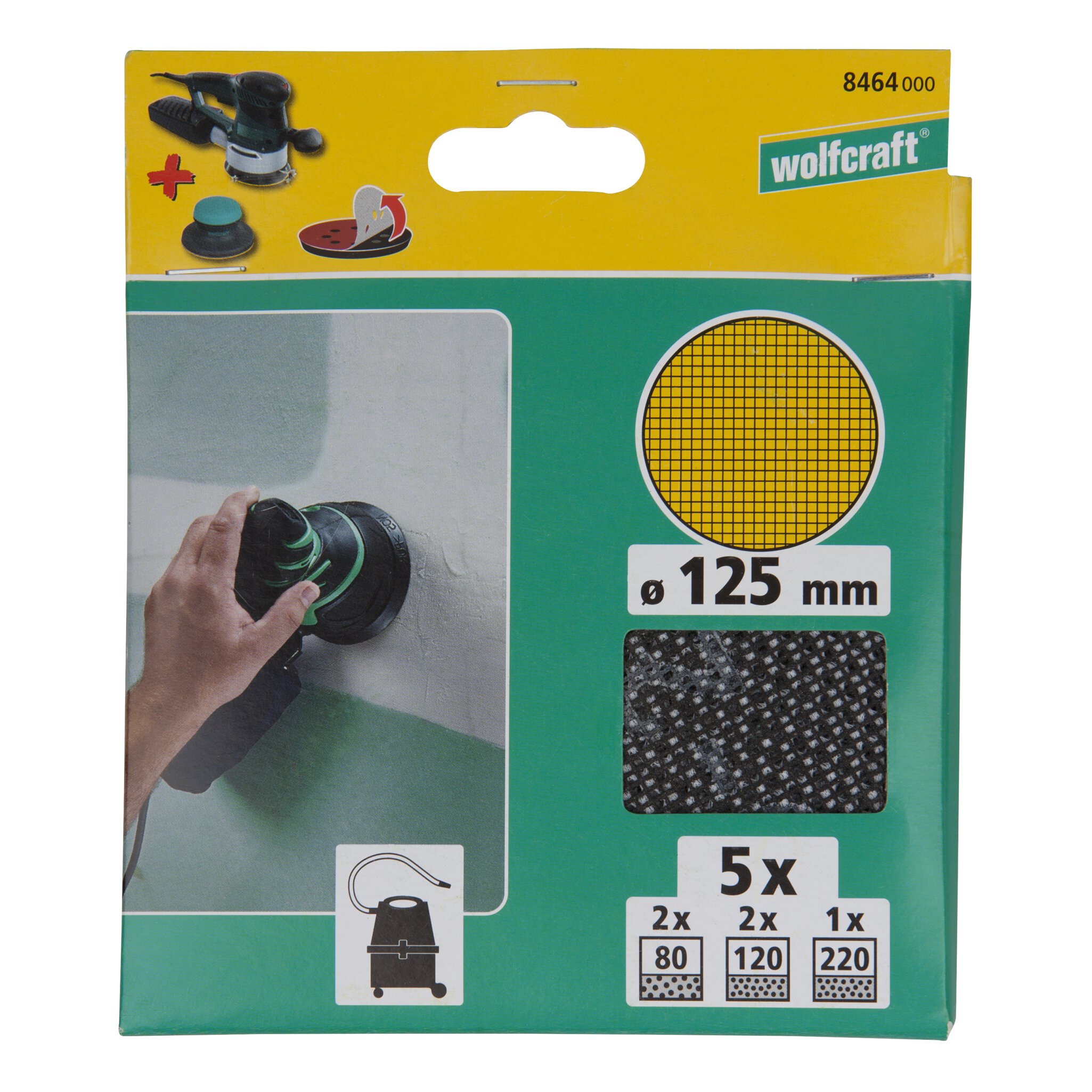 1 juego de rejillas de lijado adhesivas de 5 piezas para exc., Ø 125 mm