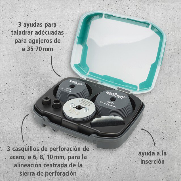 1 kit de guía para taladrar, Ø 35 - 70 mm