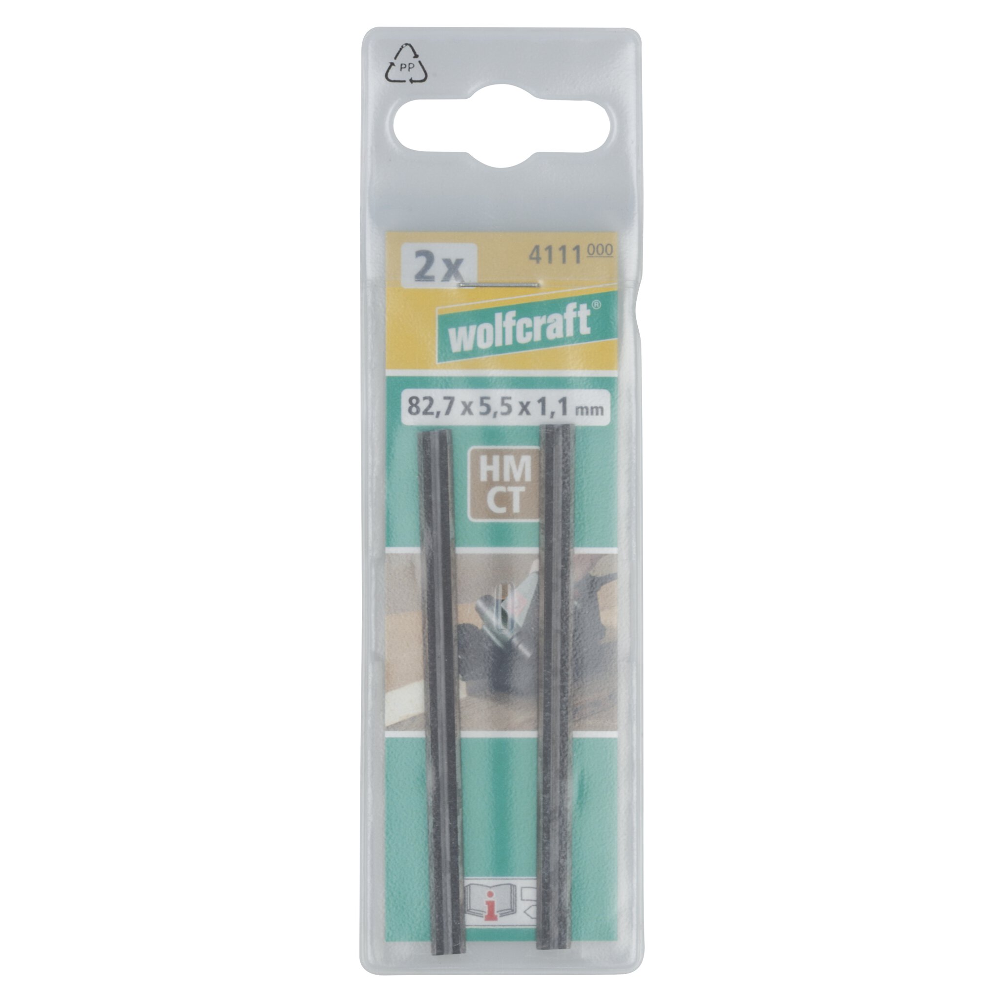 2 cuchillas reversibles de cepillo 82,7 x 5,5 x 1,1 mm