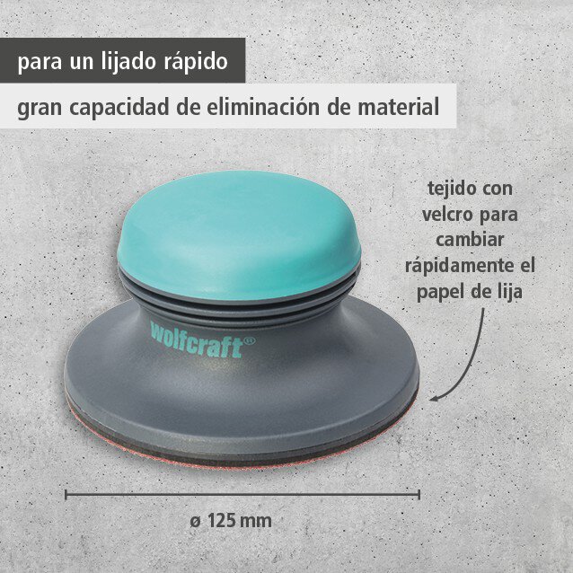 1 lijadora de superficies con velcro de 125 mm de diámetro