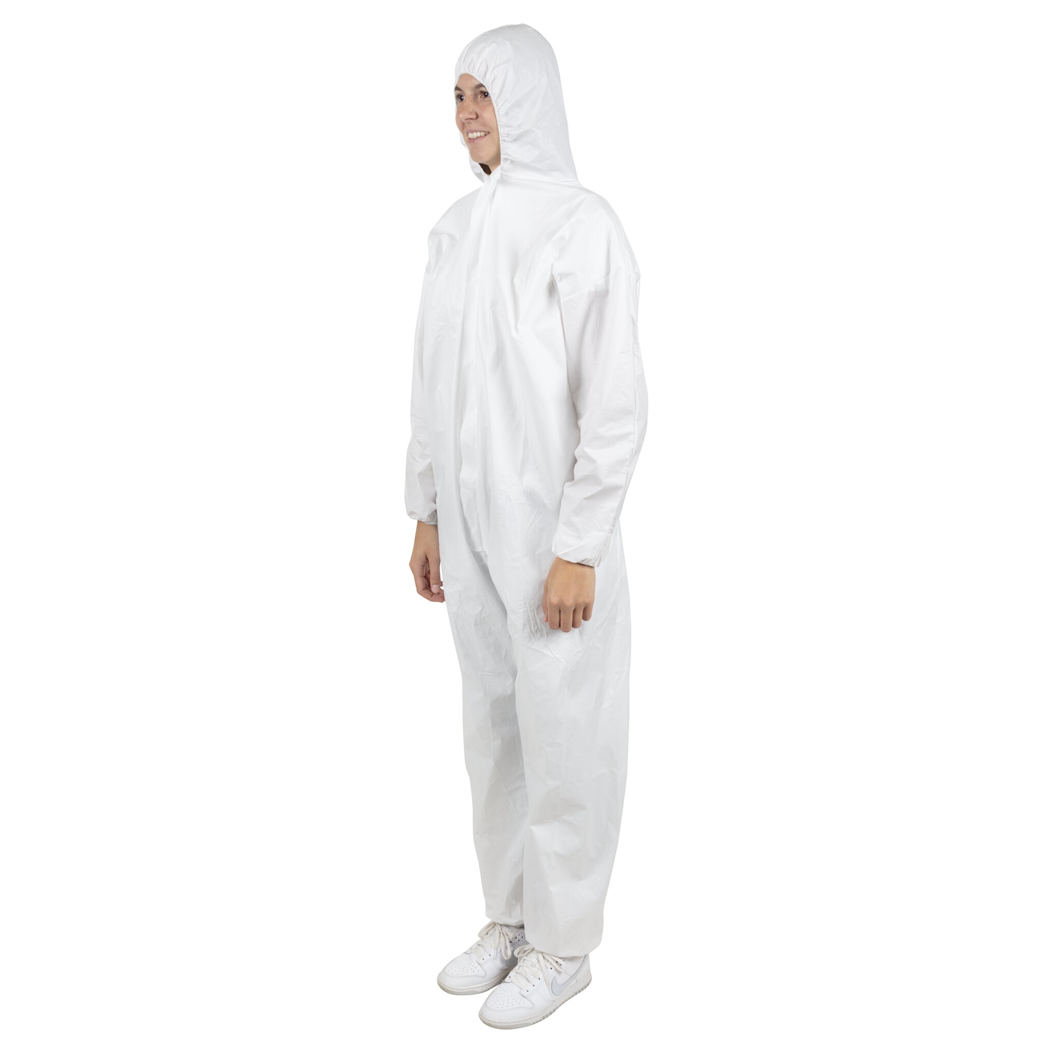 Mono desechable con capucha, L
