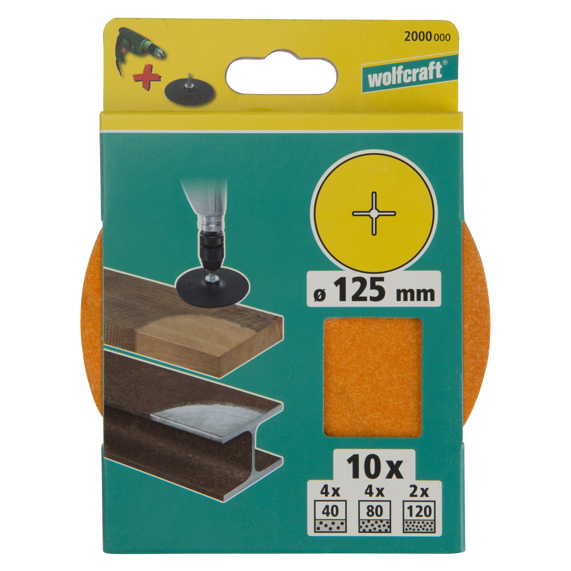 1 juego de discos de lijar de 10 piezas Ø 125 mm