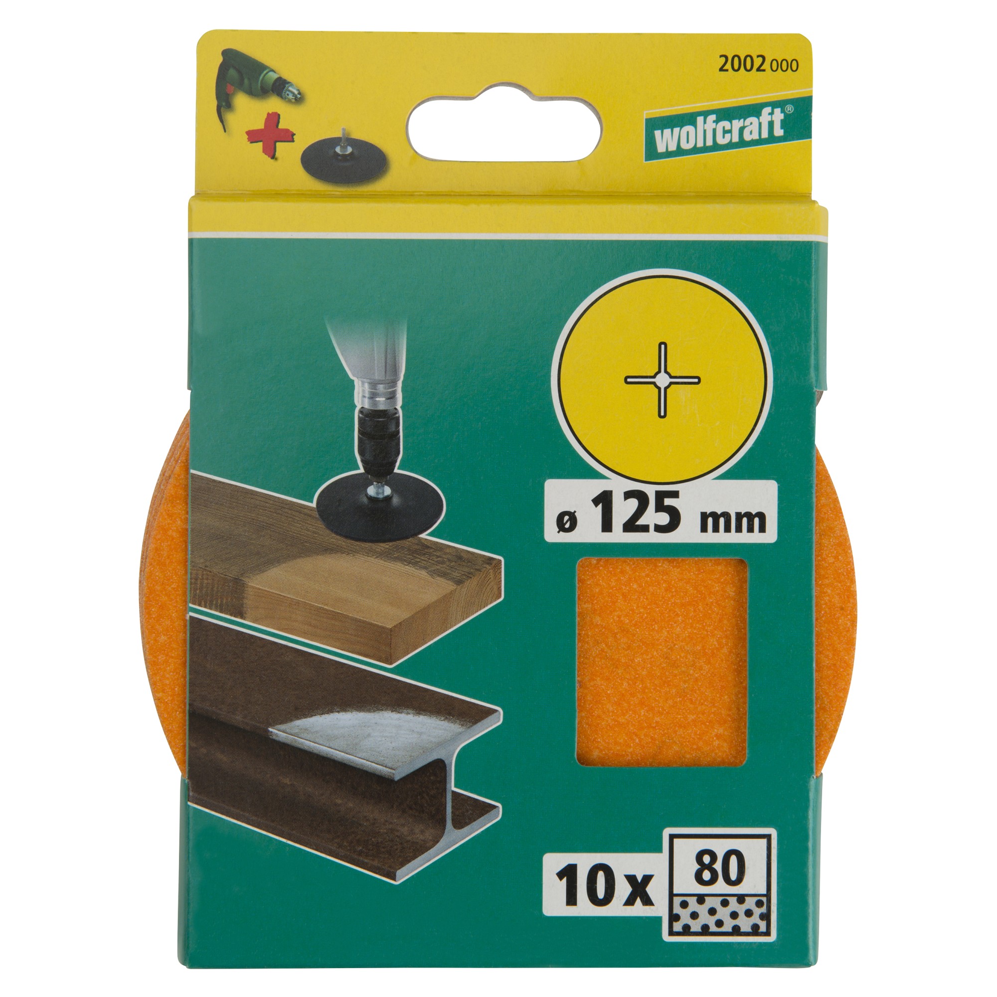 10 discos de lijar, corindón, grano 80 Ø 125 mm