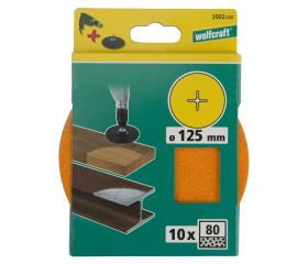 10 discos de lijar, corindón, grano 80 Ø 125 mm