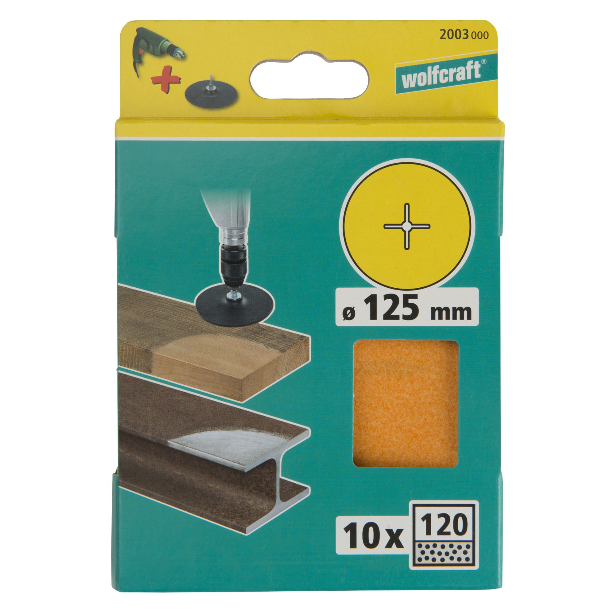 10 discos de lijar, corindón, grano 120 Ø 125 mm