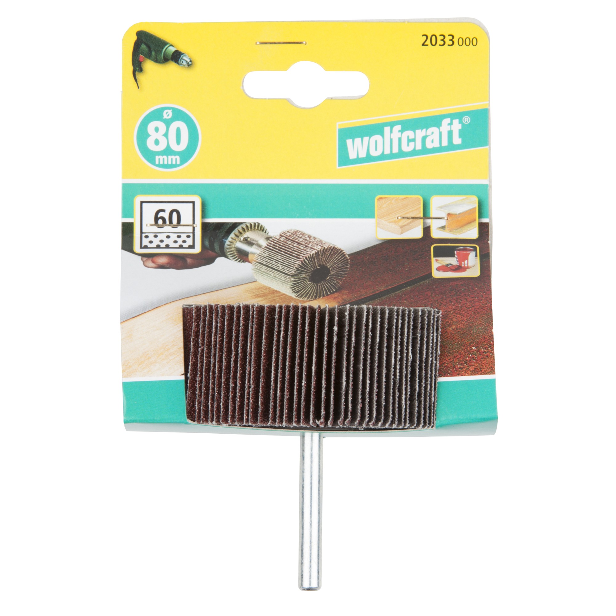 1 cepillo milhojas rectificador, vást. 6 mm, grano 60 ø80 x 30 mm