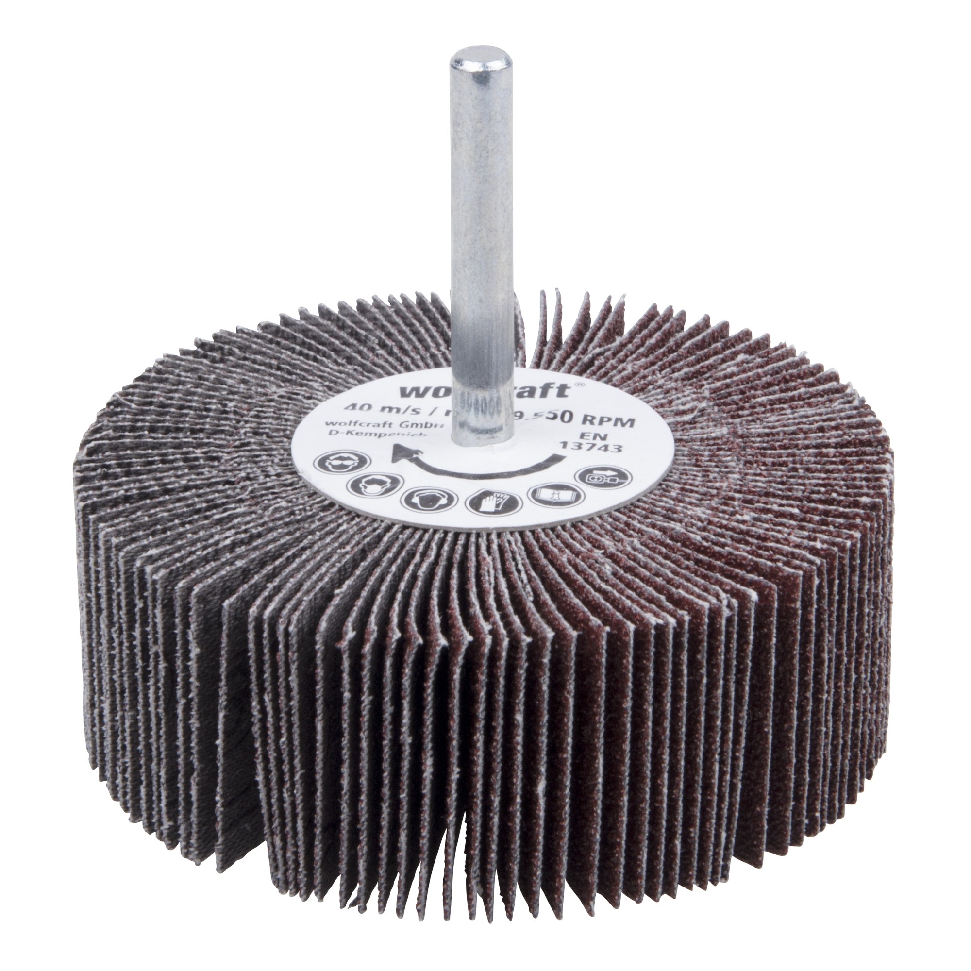 1 cepillo milhojas rectificador, vást. 6 mm, grano 60 ø80 x 30 mm