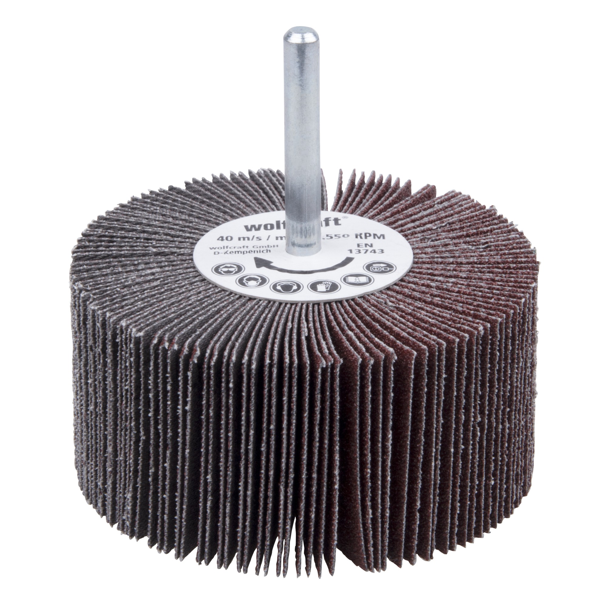 1 cepillo milhojas rectificador, vást. 6 mm, grano 80 ø80 x 40 mm