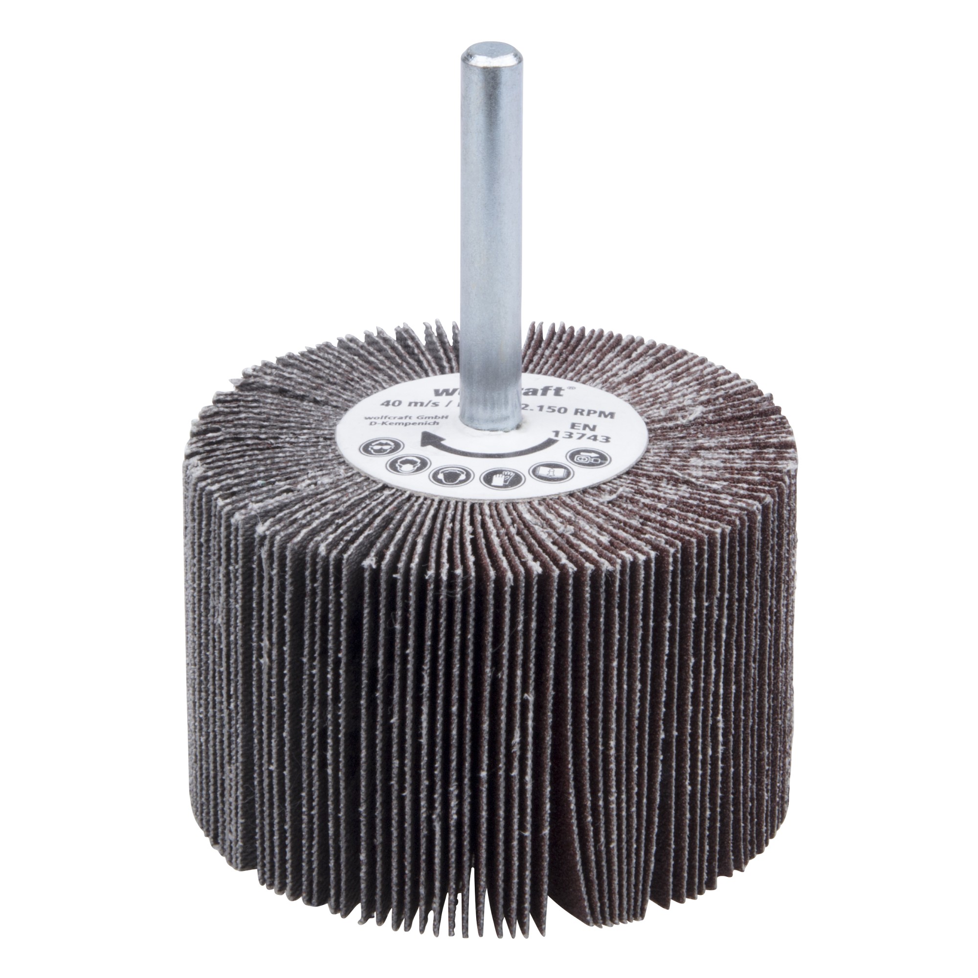 1 cepillo milhojas rectificador, vást. 6 mm, grano 150 ø60 x 40 mm