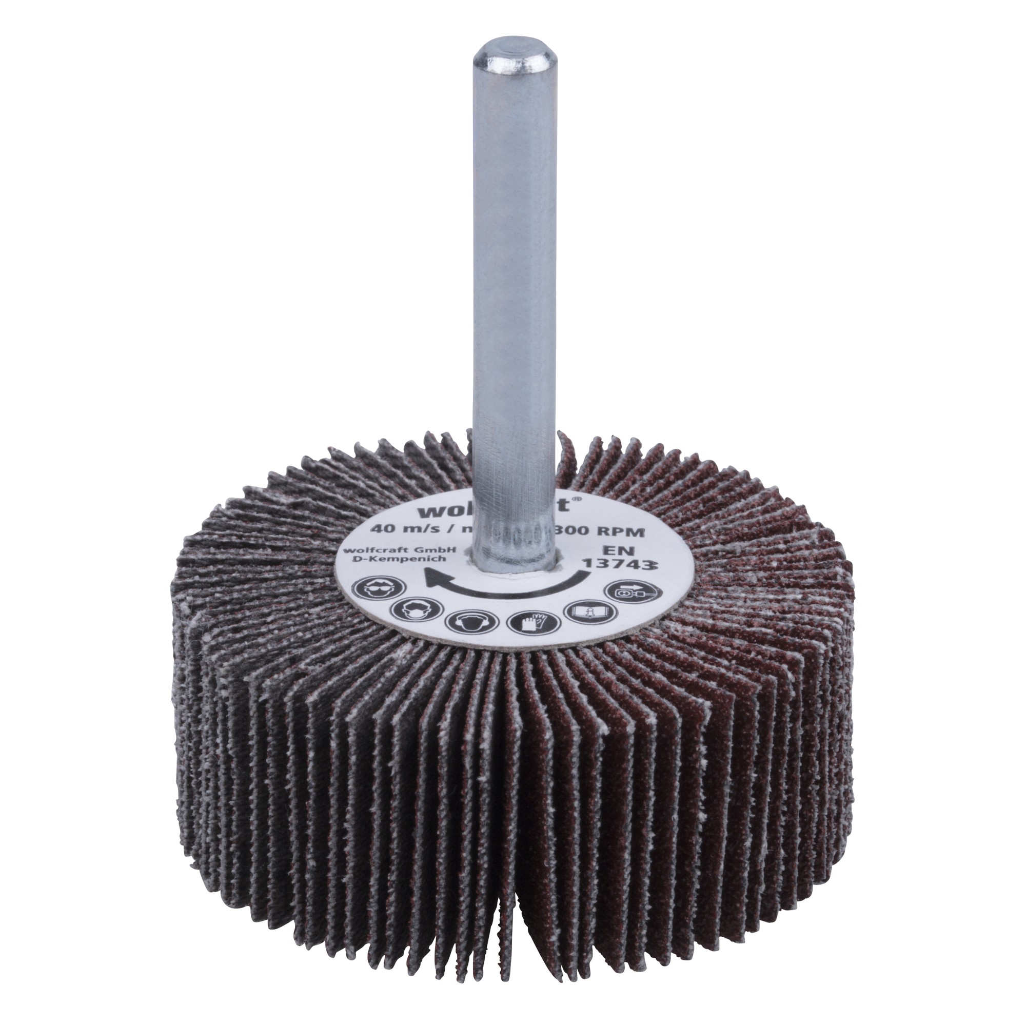 1 cepillo milhojas rectificador, vást. 6 mm, grano 80 ø50 x 20 mm