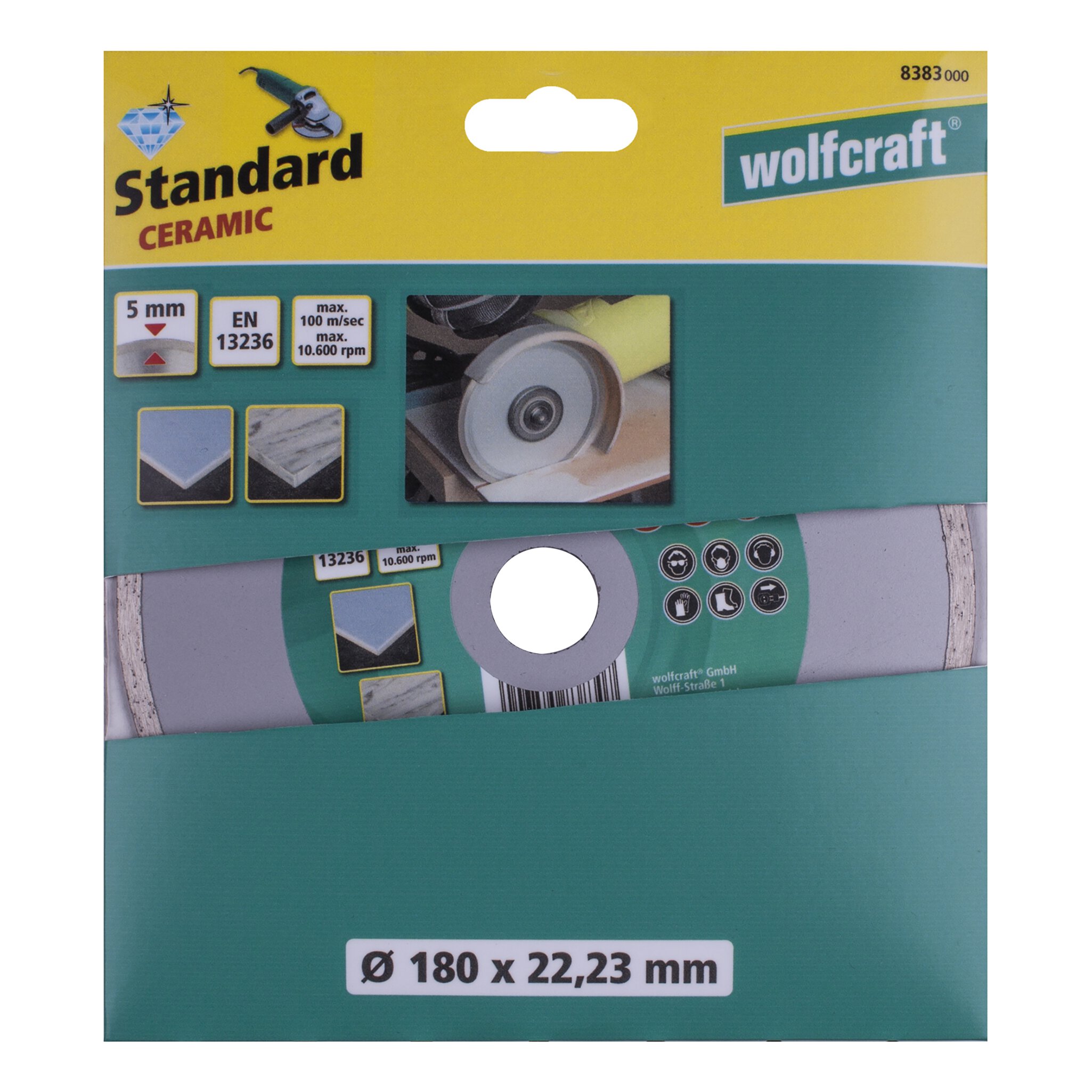 1 disco de corte de diamante Standard Ceramic ø 180 mm