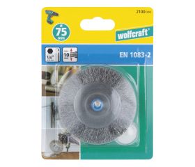 1 cepillo de disco de alambre de acero vást. hexagonal Ø 75 x 10 mm