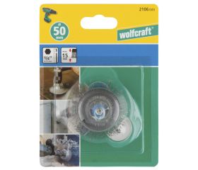 1 cepillo de copa de alambre de acero, vást. hexagonal, Ø 50 mm