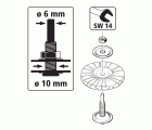 Vástago para discos con agujero de 10 mm