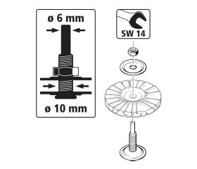 Vástago para discos con agujero de 10 mm