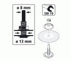 Vástago para discos con agujero de 13 mm