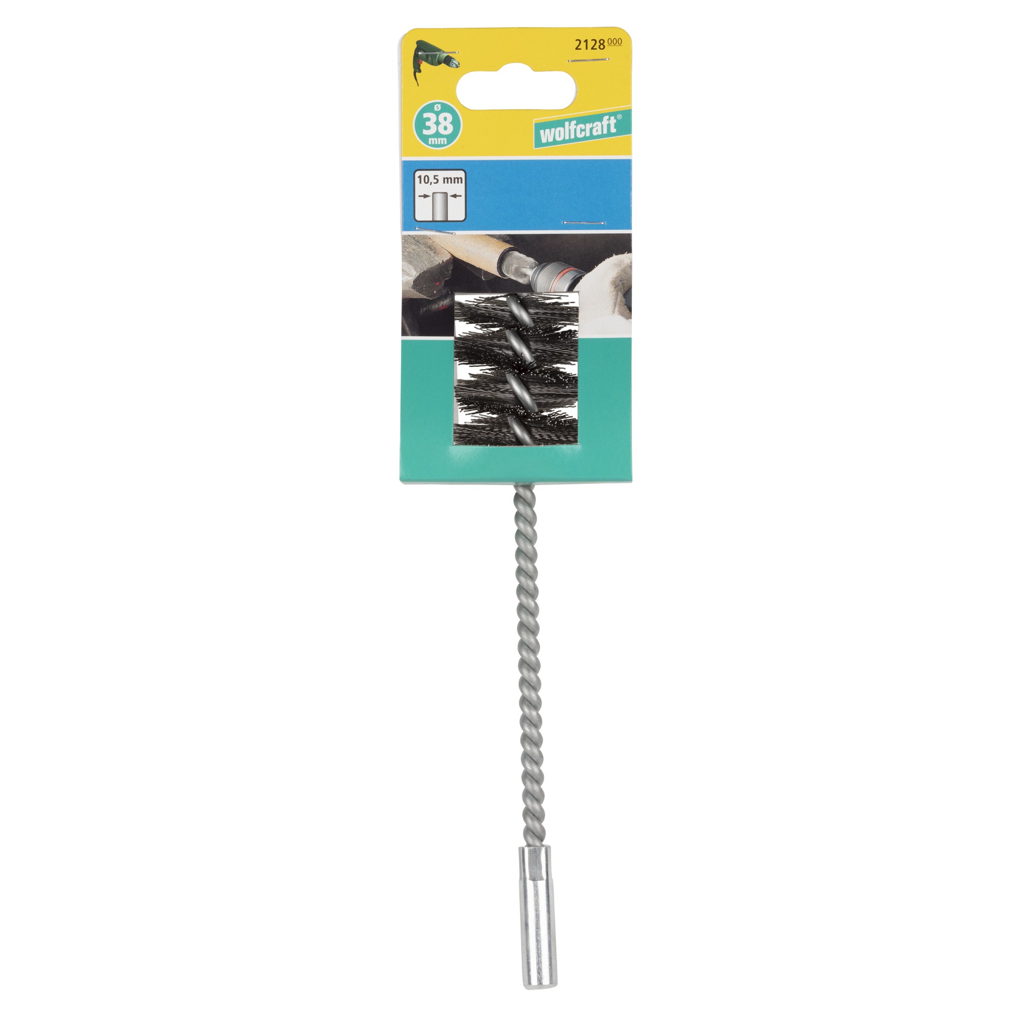 1 cepillo cilíndrico de alambre de acero Ø 38 x 55 x 200 mm