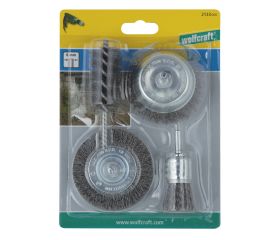 1 juego de cepillos de alambre de acero de 4 piezas, vást. 6 mm