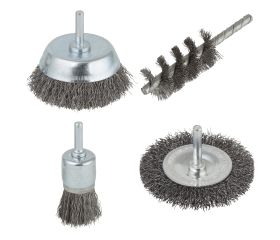 Juego de cepillos de alambre de acero de 4 piezas