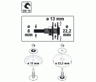 Vástago para discos con agujero de 13 mm y 22,2 mm