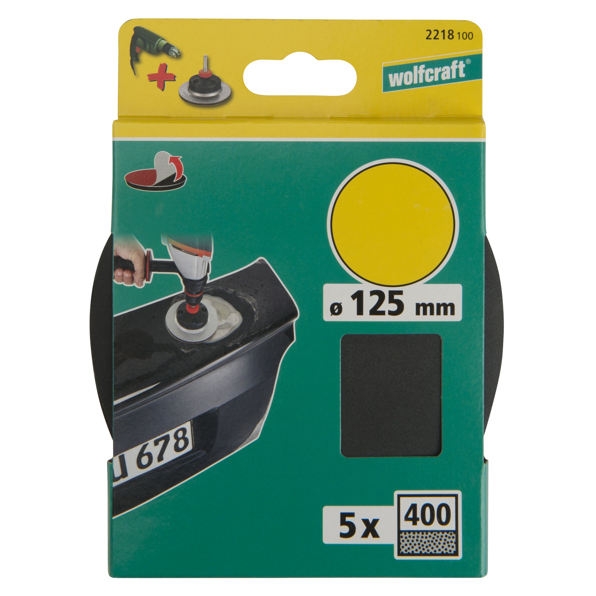 5 discos adhesivos de lijar Grano 400, húmedo/seco Ø 125mm