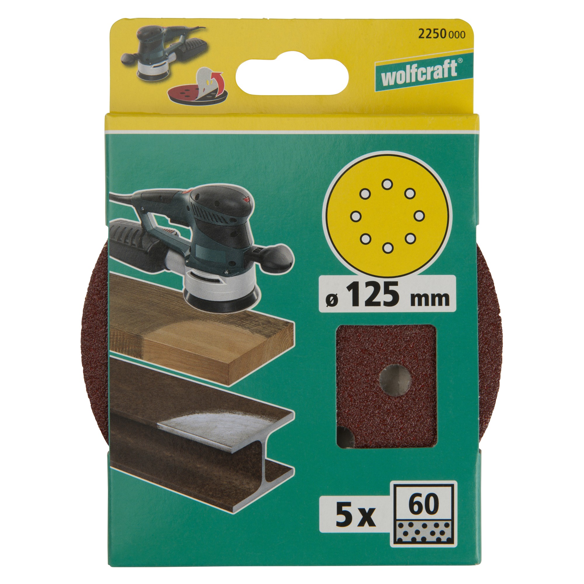 5 discos adhesivos de lijar Corindón, para exc., grano 60 Ø 125