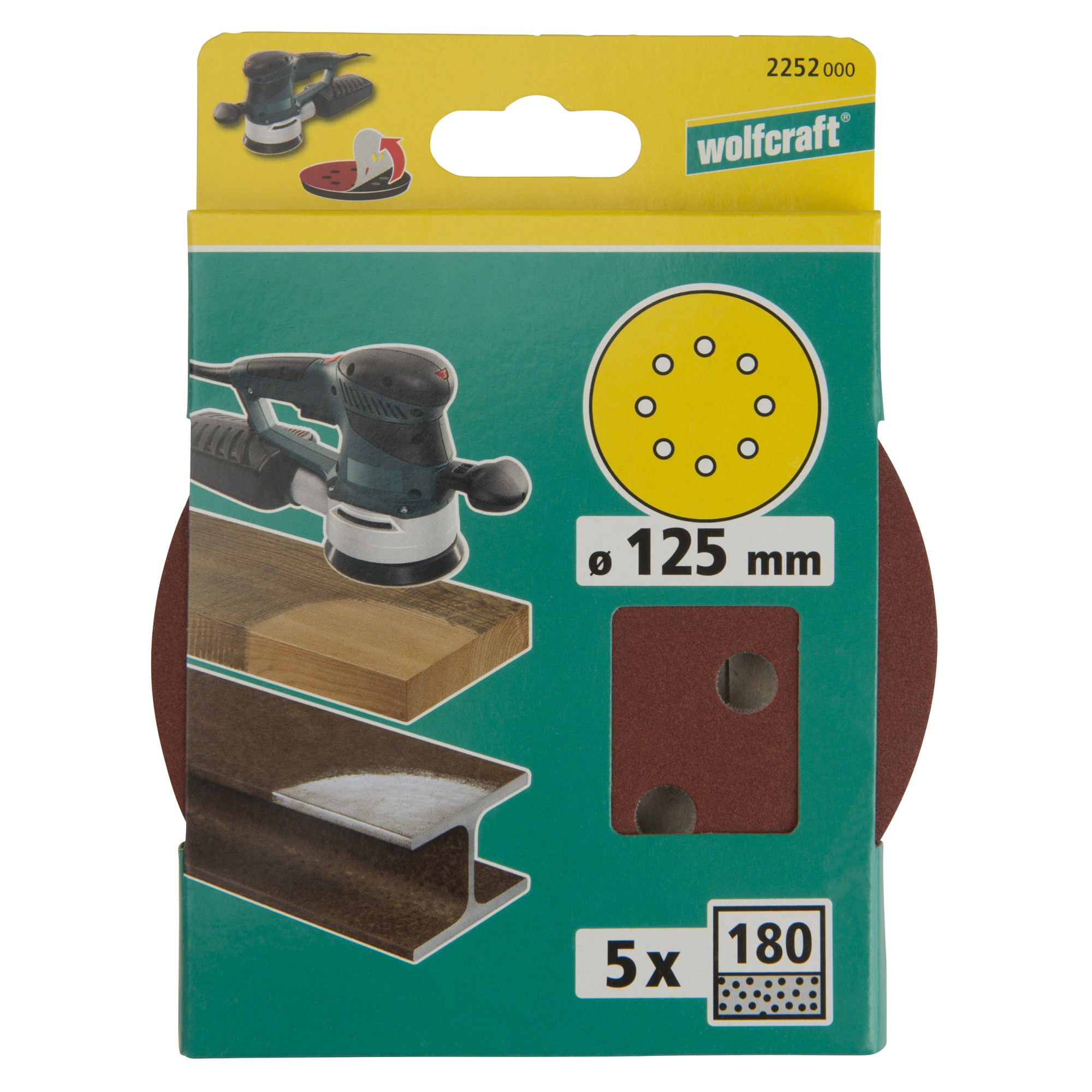 5 discos adhesivos de lijar Corindón, para exc., grano 180 Ø 125