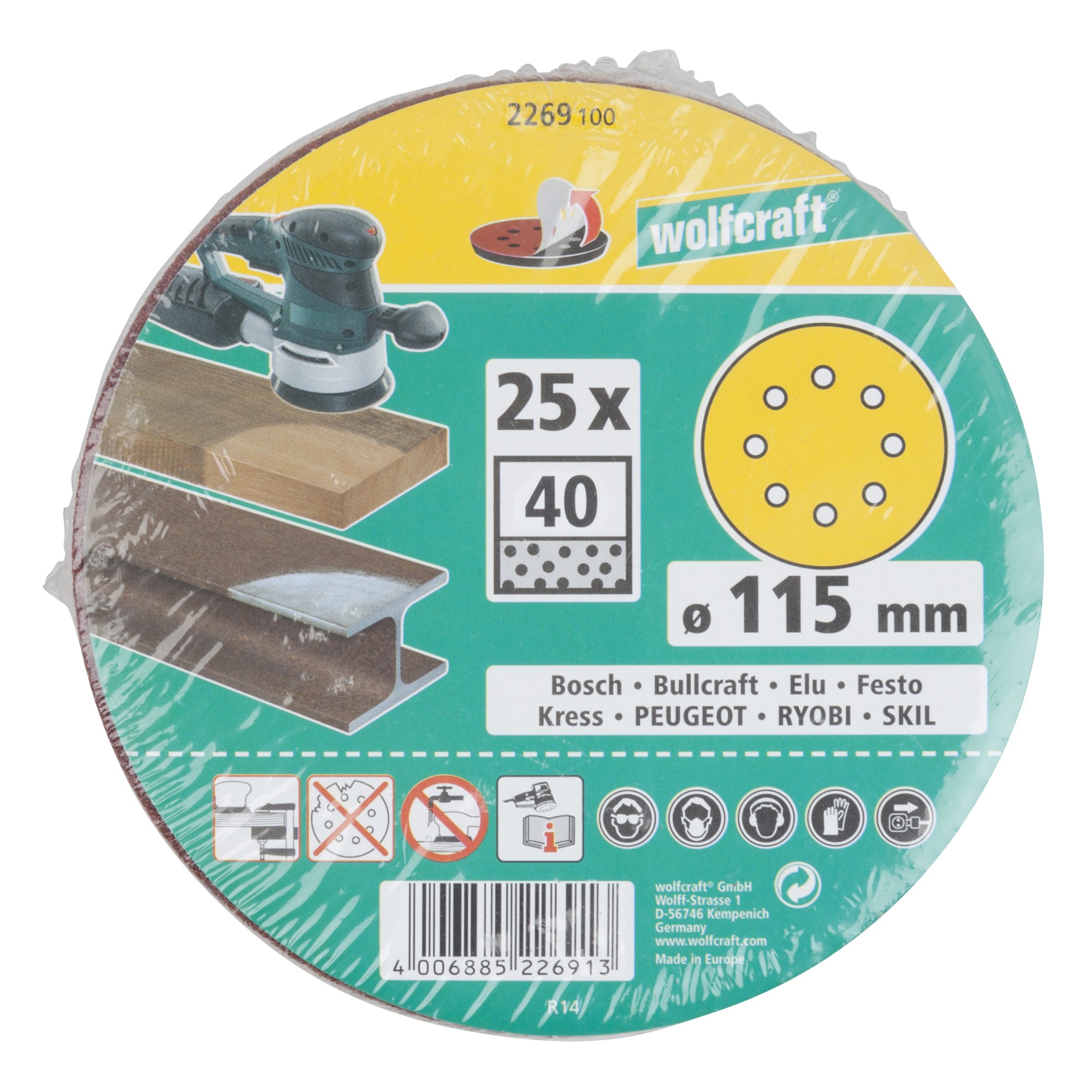 25 discos adhesivos de lijar Corindón, para exc., grano 40 Ø 115