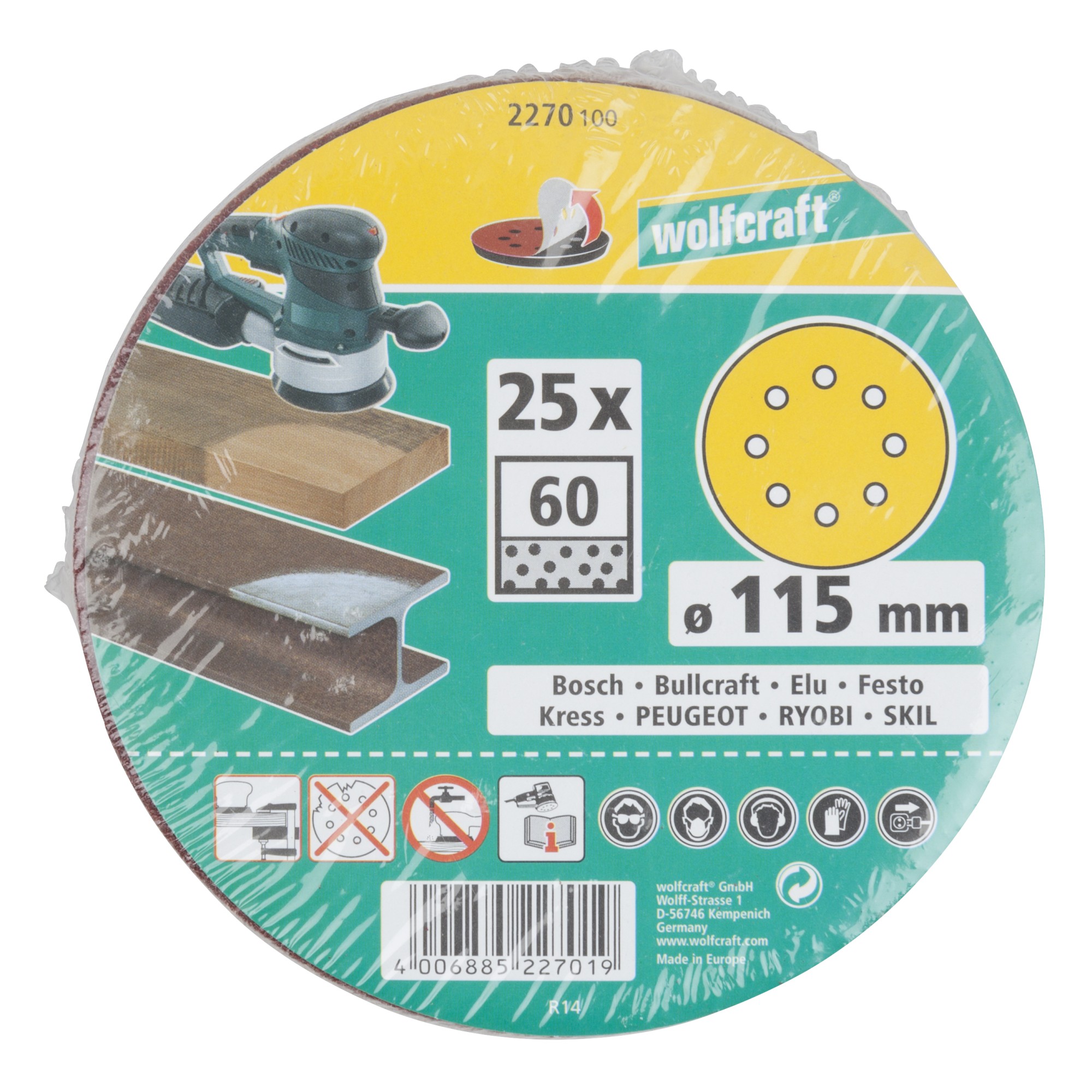 25 discos adhesivos de lijar Corindón, para exc., grano 60 Ø 115