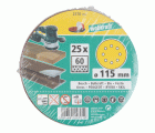25 discos adhesivos de lijar Corindón, para exc., grano 60 Ø 115