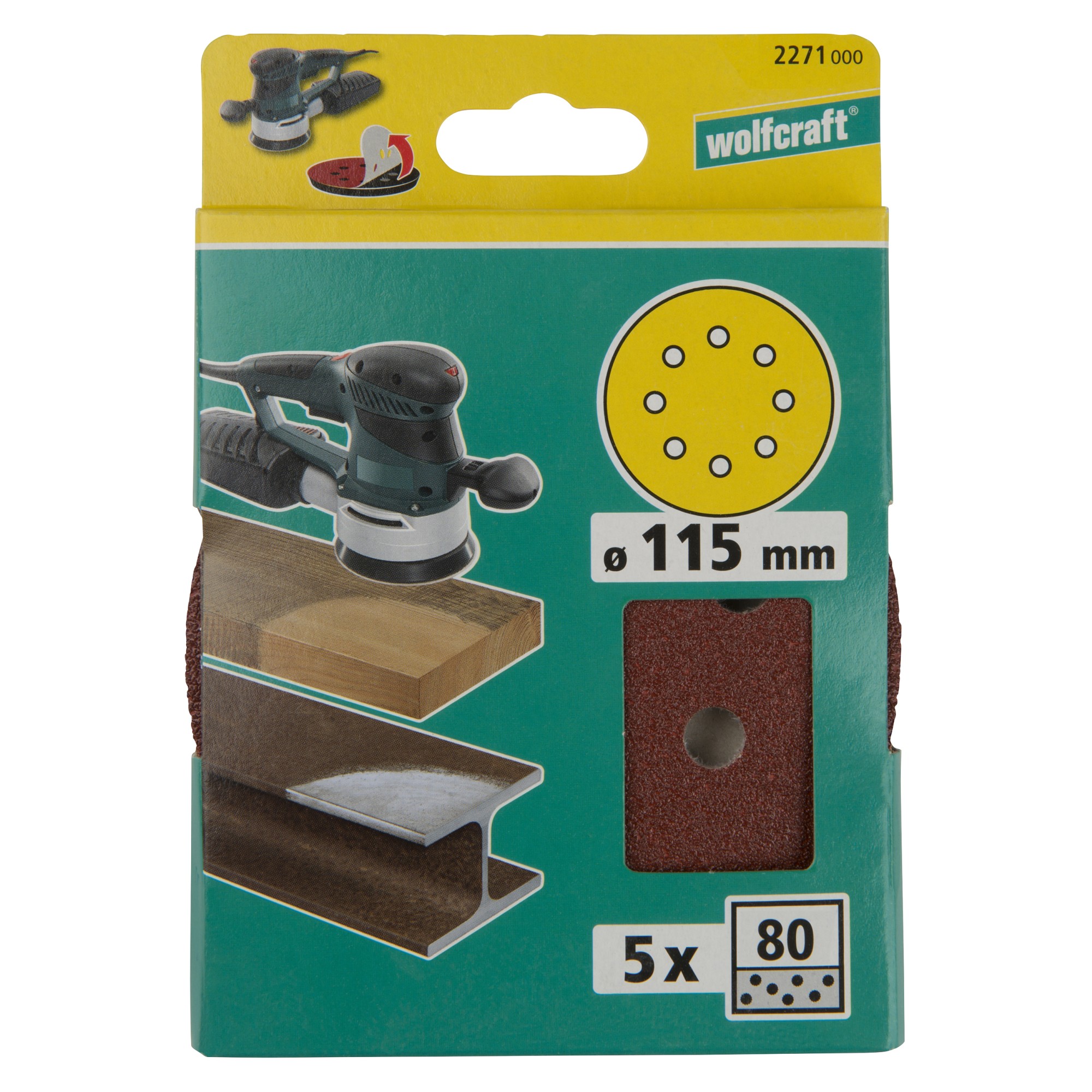 5 discos adhesivos de lijar Corindón, para exc., grano 80 Ø 115