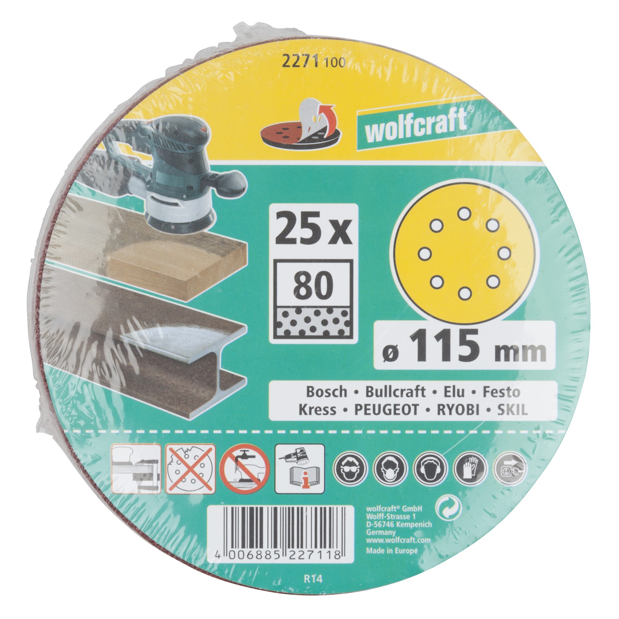 25 discos adhesivos de lijar Corindón, para exc., grano 80 Ø 115