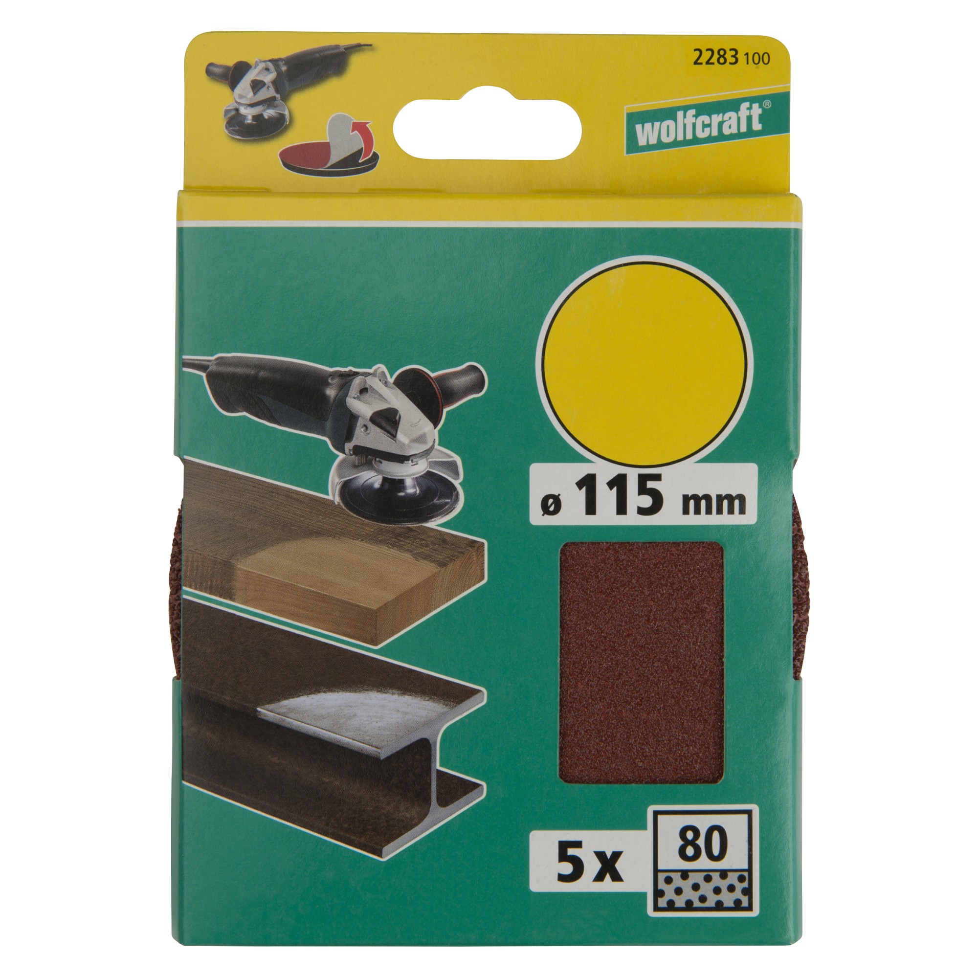 5 discos adhesivos de lijar Corindón, grano 80, Ø 115 mm