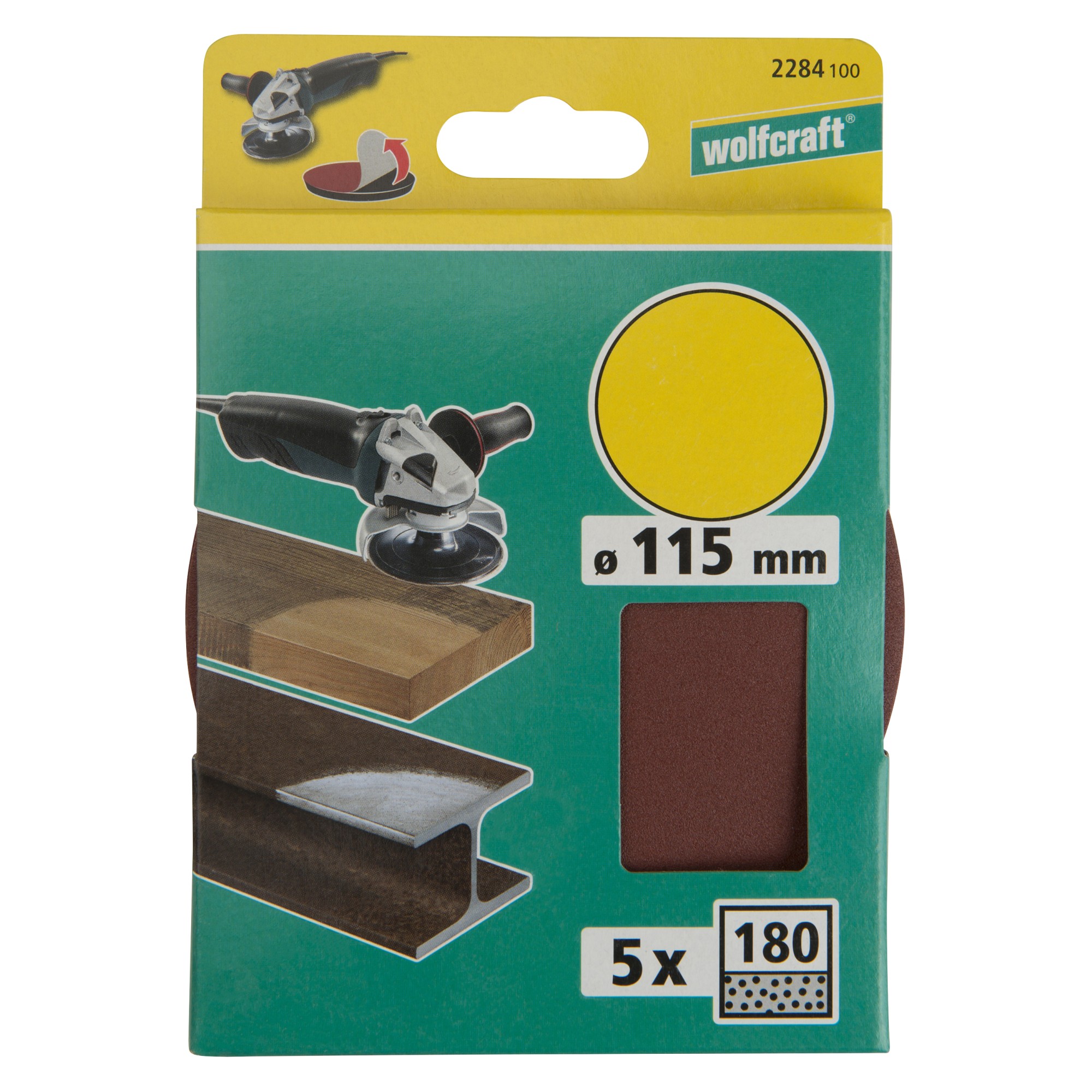 5 discos adhesivos de lijar Corindón, grano 180, Ø 115 mm