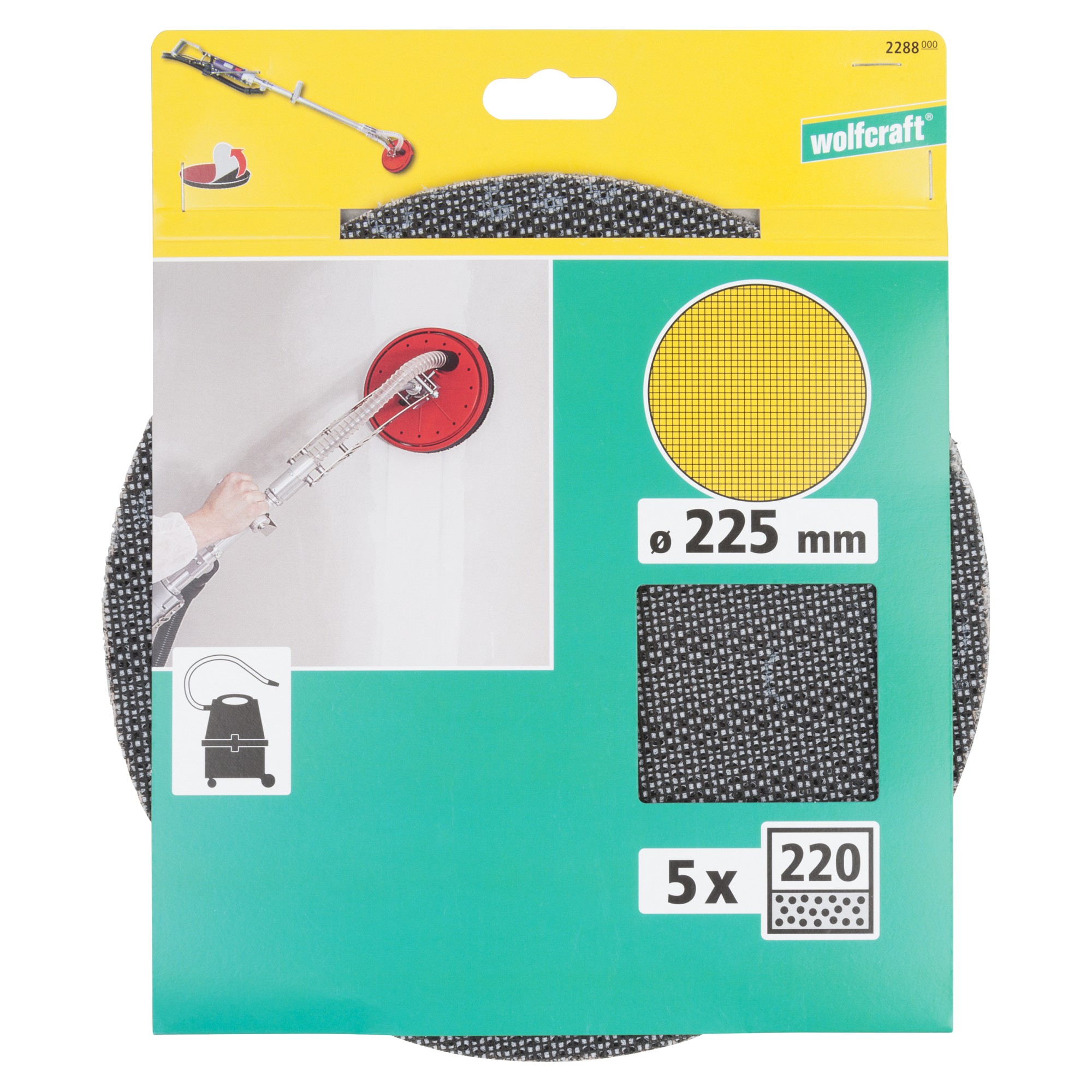 5 rejillas de lijado adhesivas SiC grano 220 Ø 225 mm