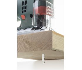 Hojas de sierra HCS, vástago en T, madera y cristal acrílico, corte limpio